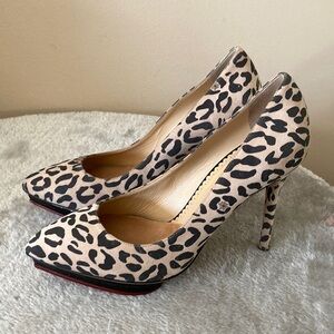 Charlotte Olympia cheetah print heels size 36